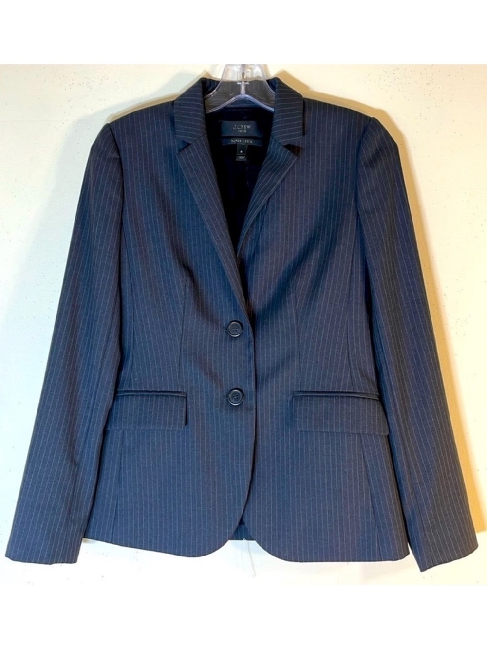 NEW! J. Crew 1035 Super 120’S Two Button Pinstripe 100% Wool Blazer. 0.